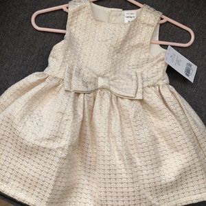 cream/gold baby dress